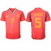 Tanie Strój piłkarski Hiszpania Sergio Busquets #5 Koszulka Podstawowej MŚ 2022 Krótkie Rękawy